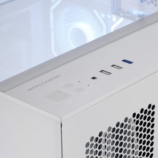 Mars Gaming MC-Vision Caixa ATX com Três Vidros Temperados Sem Moldura, Duas Câmaras e USB 3.0 Branca