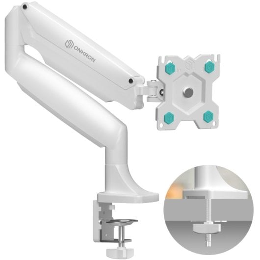 Onkron G100-w Brazo para Monitor 13-32" Peso 9Kg Vesa 75x75/100x100 Giratorio e Inclinable Blanco