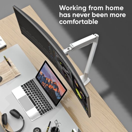 Onkron G100-w Brazo para Monitor 13-32" Peso 9Kg Vesa 75x75/100x100 Giratorio e Inclinable Blanco