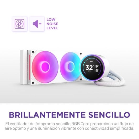 NZXT Kraken Elite 240 RGB Kit de Refrigeração Líquida com Ecrã IPS 240mm Branco