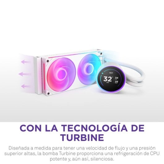 NZXT Kraken Elite 240 RGB Kit de Refrigeração Líquida com Ecrã IPS 240mm Branco