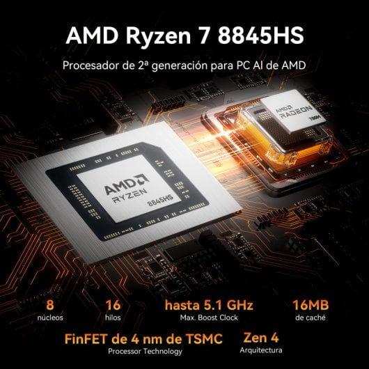 GEEKOM A8 Max Mini Pc AMD Ryzen 7 8845HS/32GB/1TB SSD