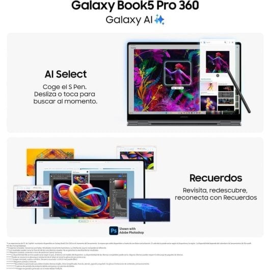 Samsung Galaxy Book5 Pro 360 Dynamic AMOLED 2X Intel Core Ultra 7 258V/32GB/1TB SSD/16" Táctil