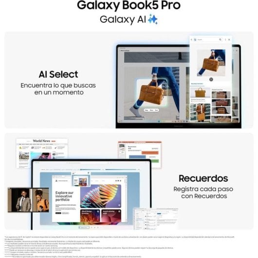 Samsung Galaxy Book5 Pro Dynamic AMOLED 2X Intel Core Ultra 7 258V/32GB/1TB SSD/14" Táctil