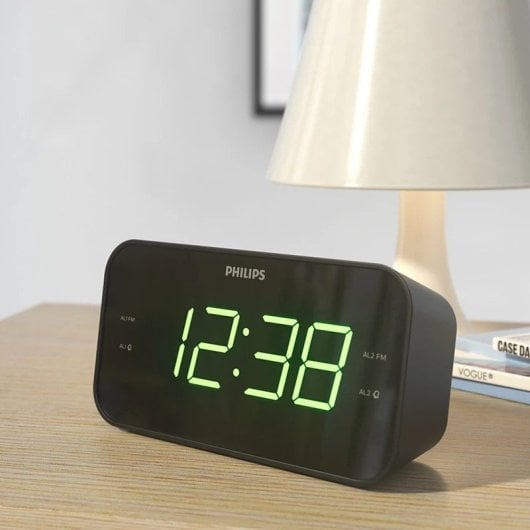 Philips TAR3306/12 Radiodespertador con Pantalla LED Digital y Función de Alarma Dual
