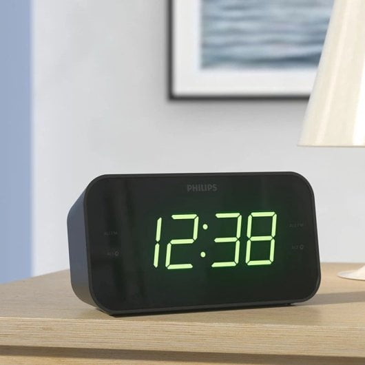 Philips TAR3306/12 Radiodespertador con Pantalla LED Digital y Función de Alarma Dual