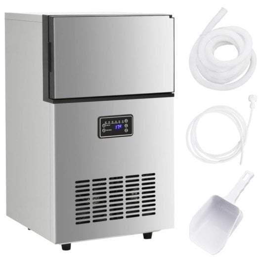 Vidaxl Máquina De Hacer Cubitos De Hielo 45 Kg/24H Plateada