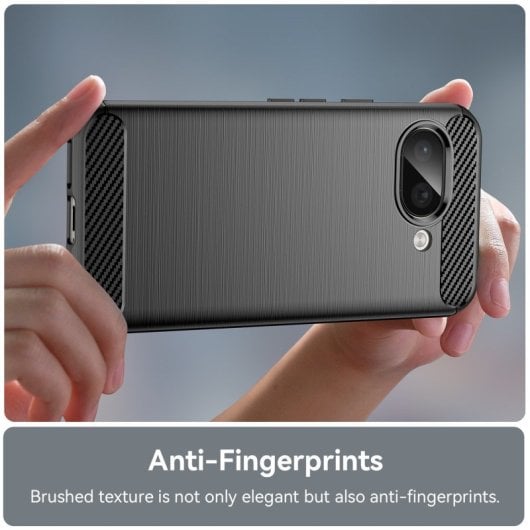 Max Power Digital Funda Fibra de Carbono Carcasa Antigolpes Silicona Negra para Google Pixel 9a