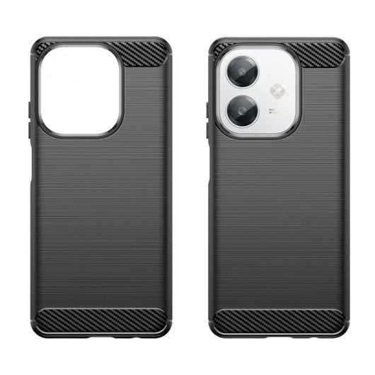 Custodia in silicone antiurto nero Max Power Digital Carbon Fiber per OPPO A40