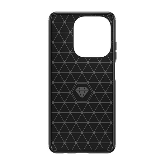 Custodia in silicone antiurto nero Max Power Digital Carbon Fiber per OPPO A40