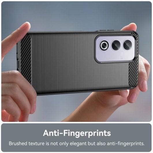 Custodia in silicone antiurto nero Max Power Digital Carbon Fiber per OPPO A80