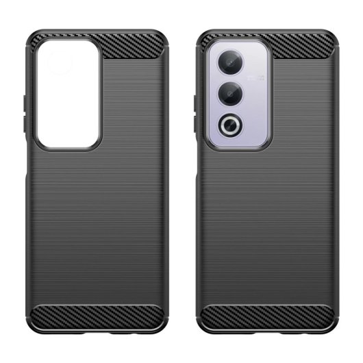 Custodia in silicone antiurto nero Max Power Digital Carbon Fiber per OPPO A80