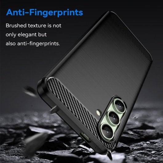 Max Power Digital Funda Fibra de Carbono Antigolpes Silicona Negra para Samsung Galaxy S24 FE