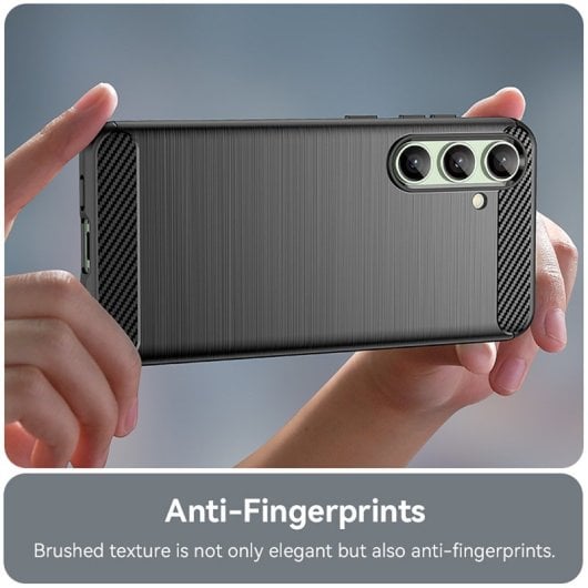 Max Power Digital Funda Fibra de Carbono Antigolpes Silicona Negra para Samsung Galaxy S24 FE
