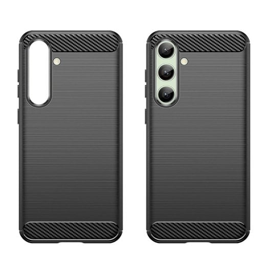 Max Power Digital Funda Fibra de Carbono Antigolpes Silicona Negra para Samsung Galaxy S24 FE