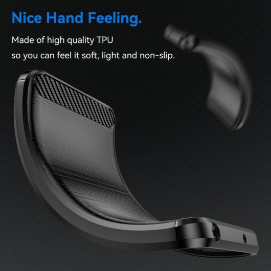 Max Power Digital Funda Fibra de Carbono Antigolpes Silicona Negra para Xiaomi Redmi 14C / POCO C75