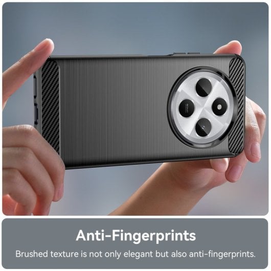Max Power Digital Funda Fibra de Carbono Antigolpes Silicona Negra para Xiaomi Redmi 14C / POCO C75