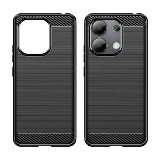 Max Power Digital Funda Fibra de Carbono Antigolpes Silicona Negra para Xiaomi Redmi Note 13 4G