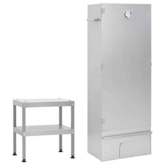Vidaxl 3187617 Defumador com Mesa em Aço Galvanizado