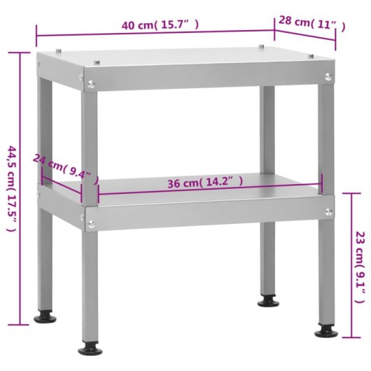 Vidaxl 364747 Mesa Para Forno Defumador Aço Galvanizado