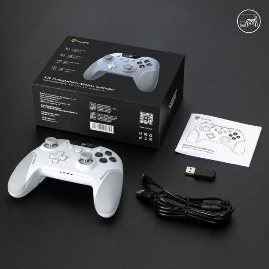 EasySMX X20 Gamepad Inalámbrico RGB Bluetooth/2.4GHz 1000mAh USB-C Blanco para PC/Switch/Android/iOS