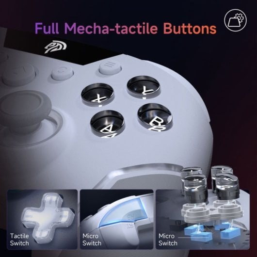 EasySMX X20 Gamepad Inalámbrico RGB Bluetooth/2.4GHz 1000mAh USB-C Blanco para PC/Switch/Android/iOS