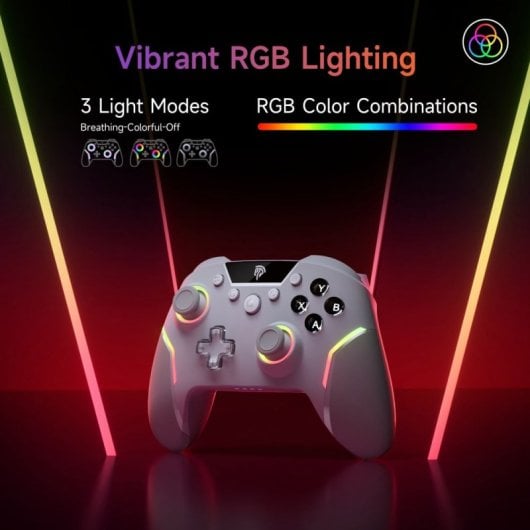EasySMX X20 Gamepad Inalámbrico RGB Bluetooth/2.4GHz 1000mAh USB-C Blanco para PC/Switch/Android/iOS