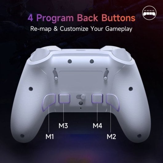 EasySMX X20 Gamepad Inalámbrico RGB Bluetooth/2.4GHz 1000mAh USB-C Blanco para PC/Switch/Android/iOS