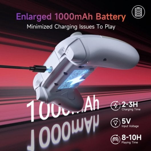 EasySMX X20 Gamepad Inalámbrico RGB Bluetooth/2.4GHz 1000mAh USB-C Blanco para PC/Switch/Android/iOS