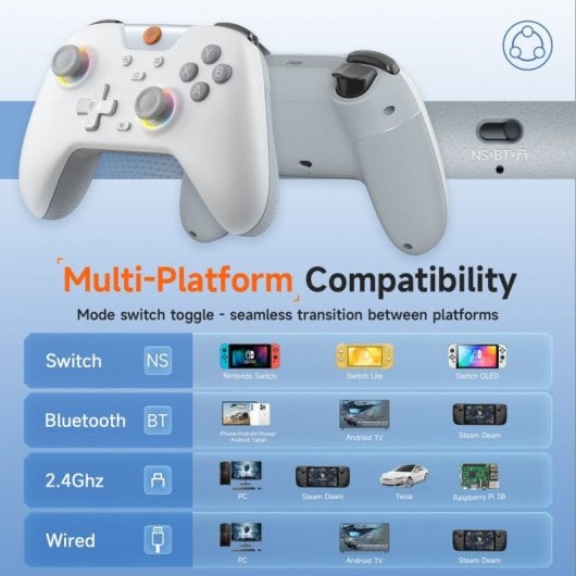 EasySMX X05 Gamepad wireless RGB Bluetooth/2,4 GHz 750 mAh 1000 Hz verde per PC/Switch/Android/iOS