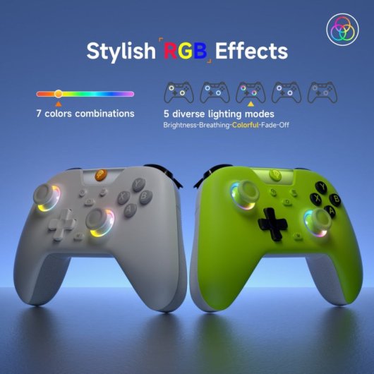 EasySMX X05 Gamepad wireless RGB Bluetooth/2,4 GHz 750 mAh 1000 Hz verde per PC/Switch/Android/iOS