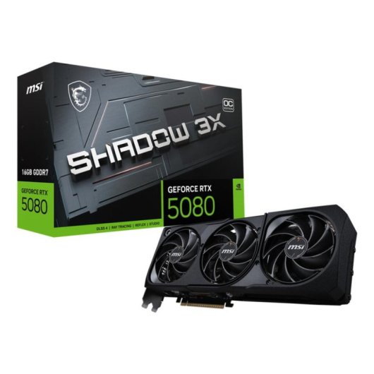 Carte Graphique MSI GeForce RTX 5080 SHADOW 3X OC 16GB GDDR7 Reflex 2 RTX AI DLSS4