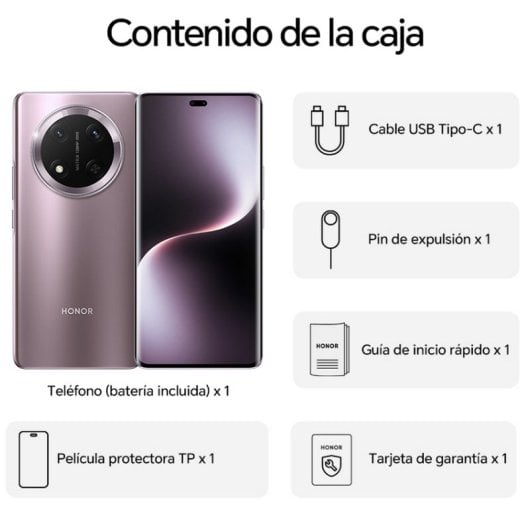 Honor Magic7 Lite 5G 8GB/256GB Smartphone 6.78" AMOLED 120Hz 108MP 6600mAh Púrpura