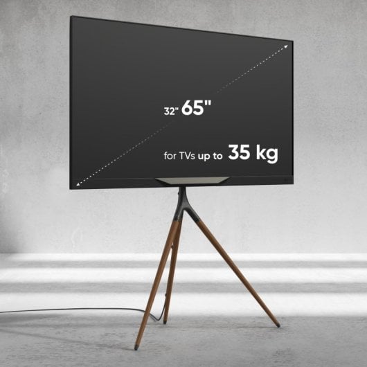 Onkron Support TV et trépied TV au sol 32 à 65 pouces - Support TV universel avec poids jusqu'à 35 kg - Support TV au sol avec Max Vesa 400x400 / Support TV pivotant TS1220-B Noir
