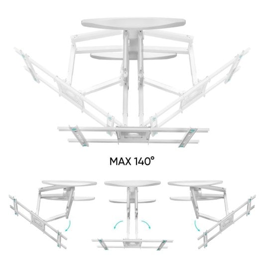 Onkron M6L-W Soporte Brazo Tv Giratorio e Inclinable De 40 A 75" Hasta 45,5 Kg Vesa 600x400 Blanco