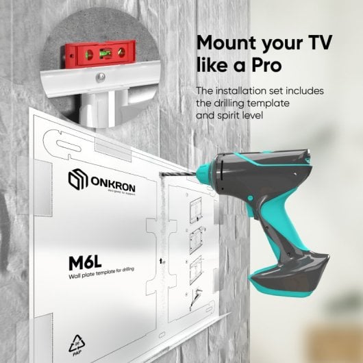 Onkron M6L-W Soporte Brazo Tv Giratorio e Inclinable De 40 A 75" Hasta 45,5 Kg Vesa 600x400 Blanco