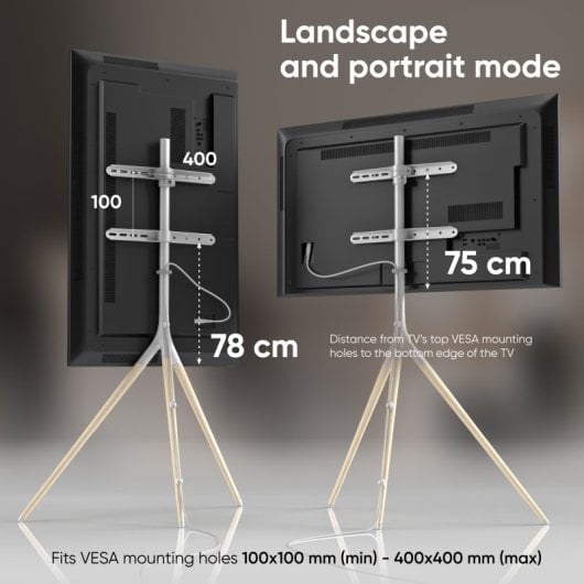 Onkron TS1220-W Tripode TV & Soporte De Pie 32 A 65" Hasta 35 Kg  Max Vesa 400x400 Blanco