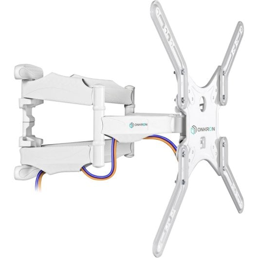 Support TV Onkron 37 à 70 pouces - Support mural pour téléviseur avec poids jusqu'à 36,4 kg - Support mural pour téléviseur suspendu avec Vesa 100x100 - Vesa 400x400 mm / Support TV pivotant et inclinable M5-w Blanc