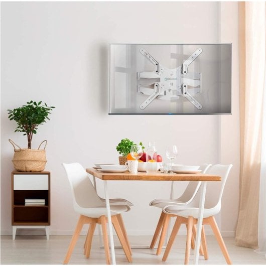 Support TV Onkron 37 à 70 pouces - Support mural pour téléviseur avec poids jusqu'à 36,4 kg - Support mural pour téléviseur suspendu avec Vesa 100x100 - Vesa 400x400 mm / Support TV pivotant et inclinable M5-w Blanc