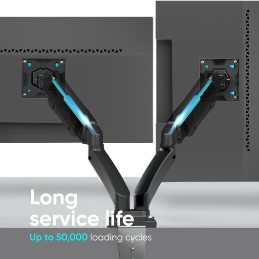 Supporto per monitor Onkron G160-B da 13 a 32" con doppio braccio, fino a 8 kg, Vesa 100x100, nero