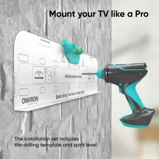Support TV Onkron pour téléviseurs de 32 à 70 pouces - Support mural TV universel avec poids jusqu'à 60 kg - Support mural TV avec Vesa 75x75 - 400x400 mm / Support mural TV inclinable Tm5-b Noir