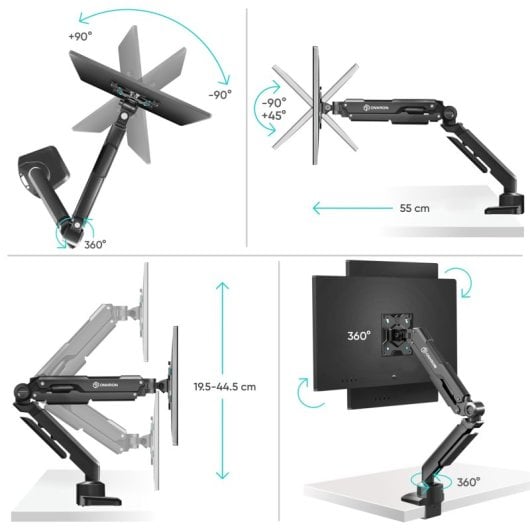 Onkron Soporte Para Monitor Y Television De 13 A 34 Pulgadas - Brazo Para Monitor Y Tv Con Peso De Hasta 10 Kg - Soporte