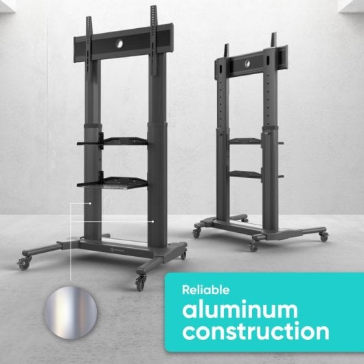Onkron TS2771-B Soporte Pie Regulable con Ruedas TV 40 A 80" Hasta 55Kg Vesa 700x400 Negro