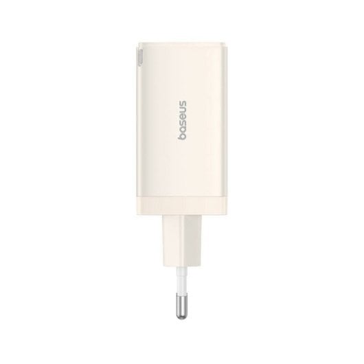 Chargeur Baseus GaN5 Pro 2 USB-C et 1 USB 65W Blanc + Câble USB-C vers USB-C 100W blanc