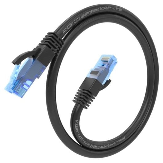 Aisens A135-0839 Cable de Red RJ45 Cat.6 UTP AWG26 CCA 25cm Negro