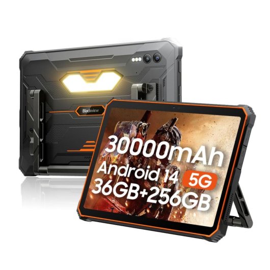 Blackview Active 10 Pro 5G 11" 12GB/256GB Tablet Rugerizada Android 14 30000mAh Naranja