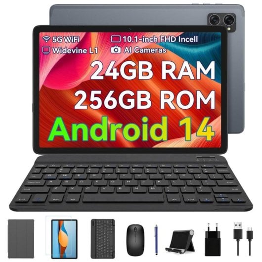 BESTTAB A20 10" 8GB/256GB Tablet Android 14 Gris + Teclado Bluetooth