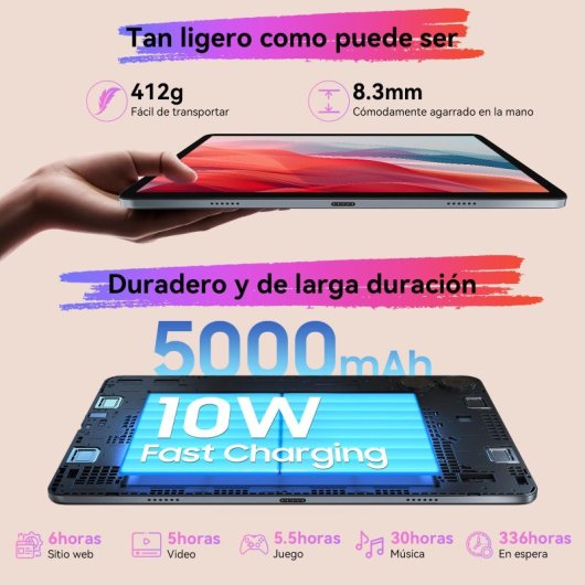 BESTTAB A20 10" 8GB/256GB Tablet Android 14 Gris + Teclado Bluetooth