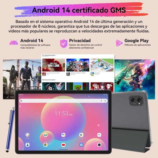 BESTTAB A20 10" 8GB/256GB Tablet Android 14 Gris + Teclado Bluetooth