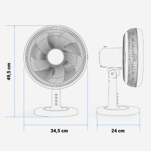 Universal Blue ESPOT 5035W Ventilador De Mesa 65W Blanco
